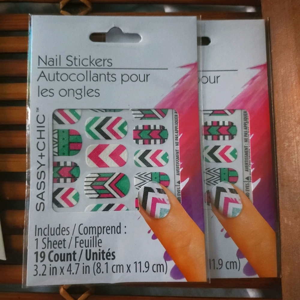 2 sets of Sassy and Chic Nail Stickers